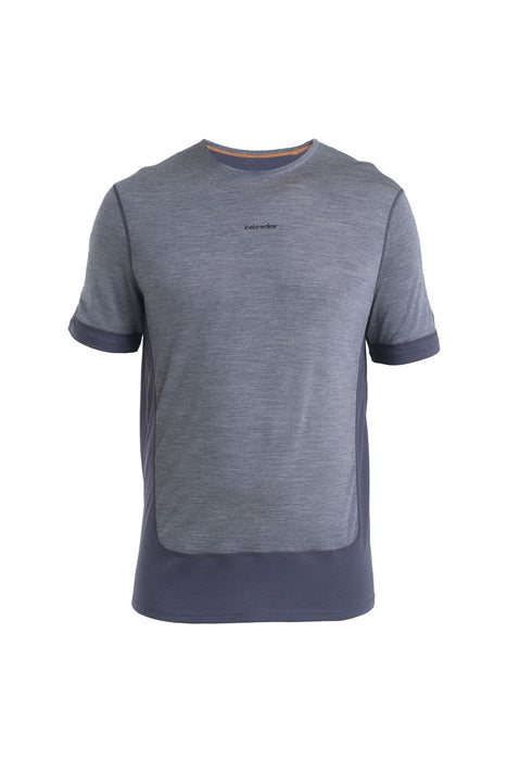 Icebreaker 125 ZoneKnit™ Merino Blend Energy Wind T-Shirt Graphite/Graphite Heather Herr - T-shirts & Linnen