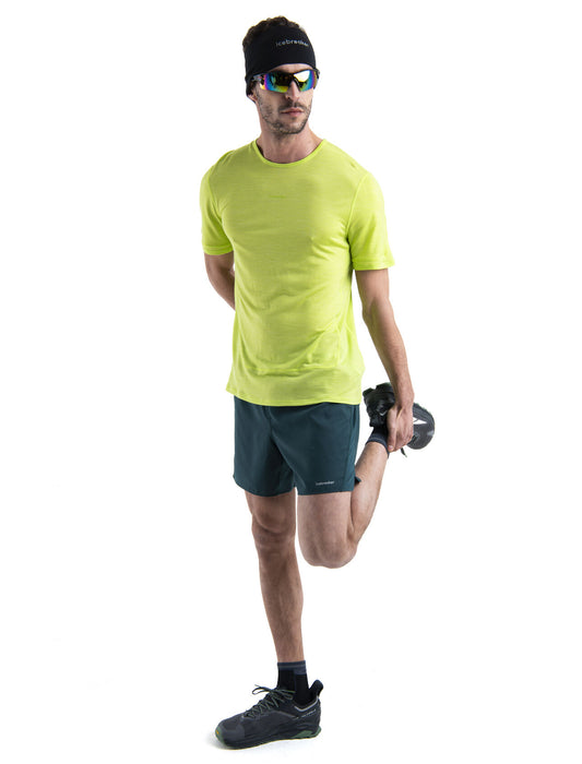 Icebreaker 125 ZoneKnit™ Merino Blend Energy Wind T-Shirt Hyper Herr - T-shirts & Linnen