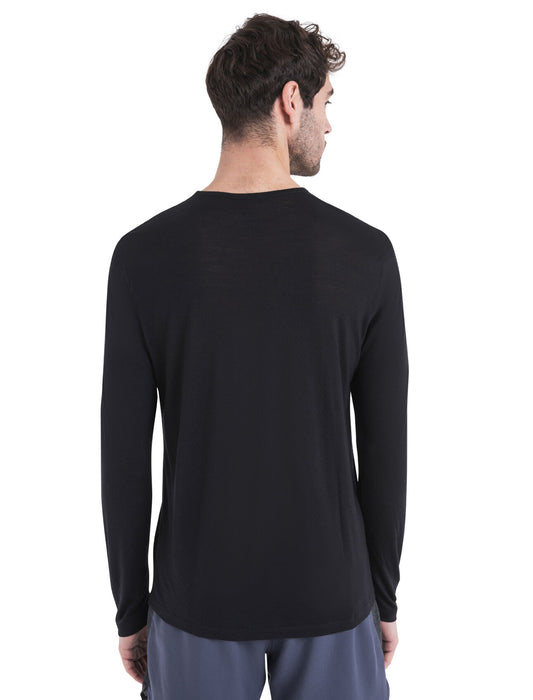 Icebreaker 125 ZoneKnit™ Merino Blend Energy Wind Long Sleeve T-Shirt Black Herr - T-shirts & Linnen