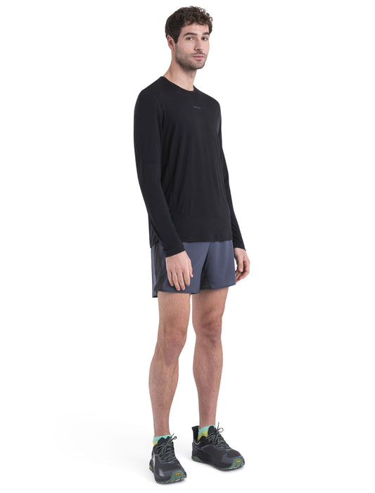 Icebreaker 125 ZoneKnit™ Merino Blend Energy Wind Long Sleeve T-Shirt Black Herr - T-shirts & Linnen