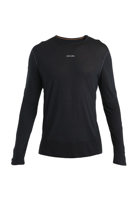 Icebreaker 125 ZoneKnit™ Merino Blend Energy Wind Long Sleeve T-Shirt Black Herr - T-shirts & Linnen