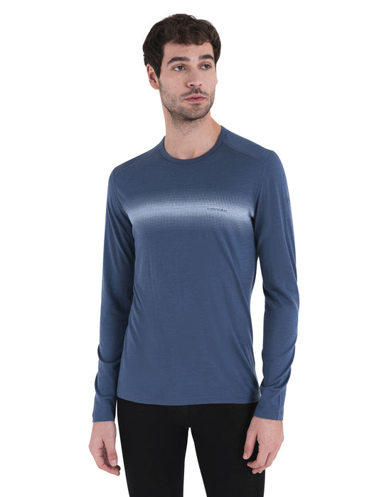 Icebreaker Merino 200 Oasis Long Sleeve Crewe Thermal Top Horizon Light Dawn Herr - T-shirts & Linnen