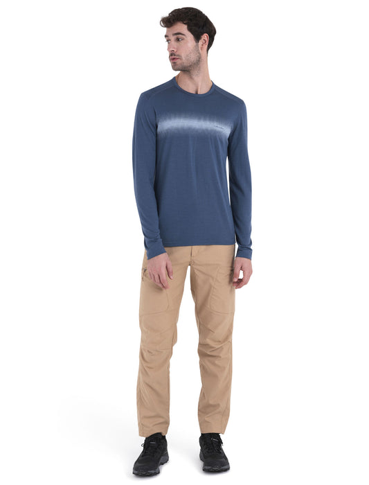 Icebreaker Merino 200 Oasis Long Sleeve Crewe Thermal Top Horizon Light Dawn Herr - T-shirts & Linnen