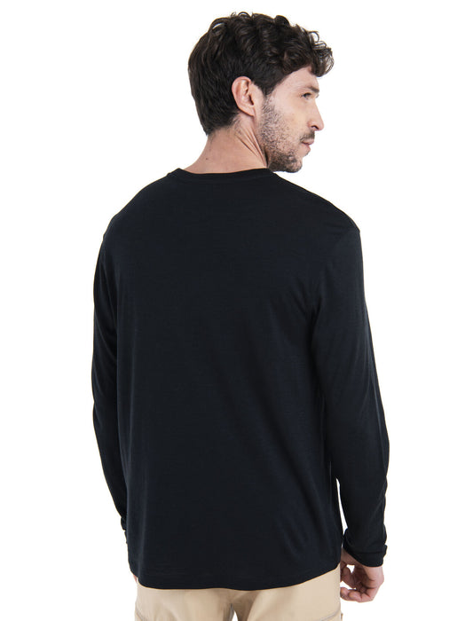 Icebreaker Merino 150 Tech Lite III Long Sleeve Relaxed Pocket T-Shirt Black Herr - T-shirts & Linnen