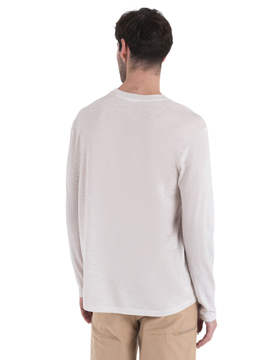 Icebreaker Merino 150 Tech Lite III Long Sleeve Relaxed Pocket T-Shirt Ecru Heather Herr - T-shirts & Linnen