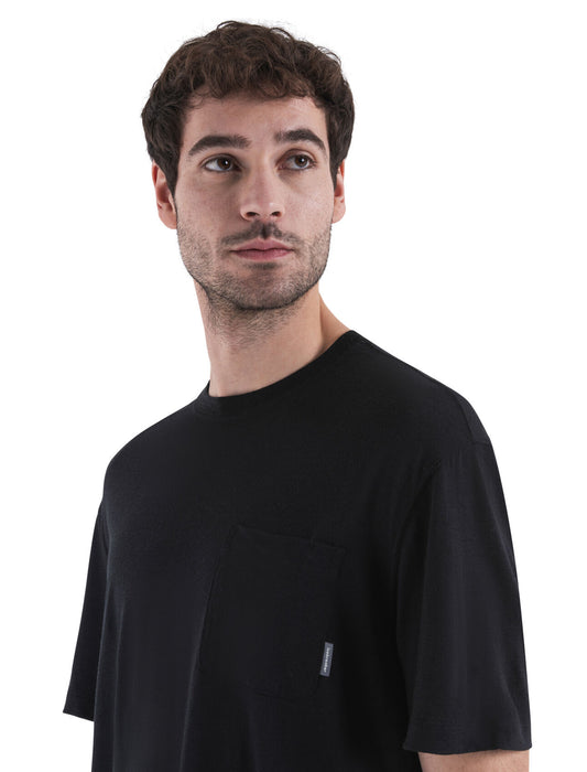 Icebreaker Merino 150 Tech Lite III Relaxed Pocket T-Shirt Black Herr - T-shirts & Linnen