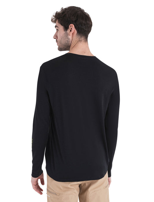 Icebreaker Merino 150 Tech Lite III Long Sleeve T-Shirt Peak Glow Black Herr - T-shirts & Linnen