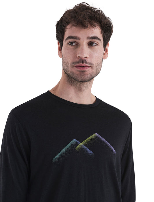 Icebreaker Merino 150 Tech Lite III Long Sleeve T-Shirt Peak Glow Black Herr - T-shirts & Linnen