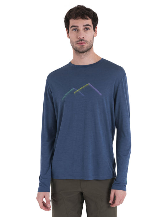 Icebreaker Merino 150 Tech Lite III Long Sleeve T-Shirt Peak Glow Dawn Herr - T-shirts & Linnen