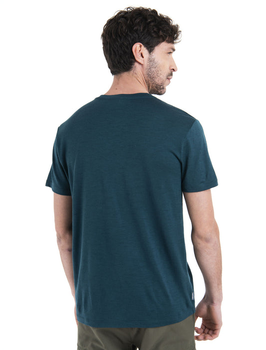 Icebreaker Merino 150 Tech Lite III T-Shirt Aurora Glow Fathom Green Herr - T-shirts & Linnen