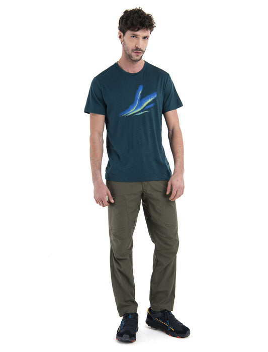 Icebreaker Merino 150 Tech Lite III T-Shirt Aurora Glow Fathom Green Herr - T-shirts & Linnen