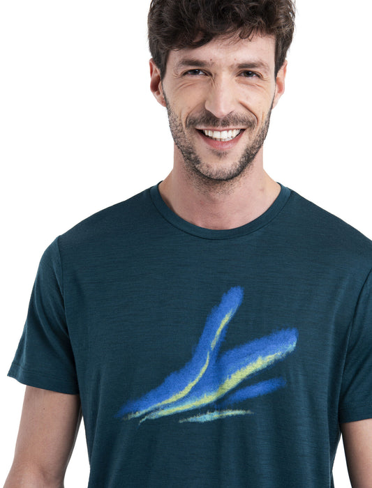 Icebreaker Merino 150 Tech Lite III T-Shirt Aurora Glow Fathom Green Herr - T-shirts & Linnen