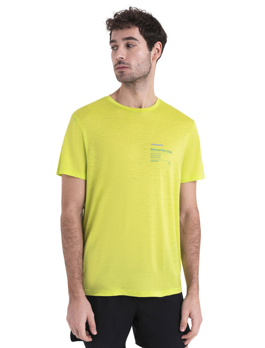 Icebreaker Merino 150 Tech Lite III T-Shirt Natural Run Club 2.5 Hyper Herr - T-shirts & Linnen