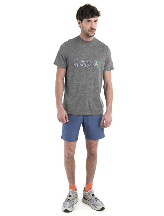 Icebreaker Merino 150 Tech Lite III T-Shirt Herd Run Gritstone Heather Herr - T-shirts & Linnen