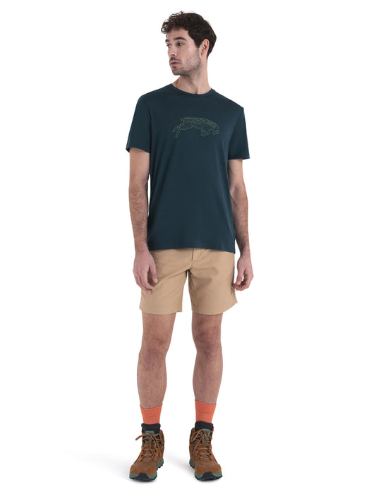 Icebreaker Merino 150 Tech Lite III T-Shirt IB Ewe Bound Fathom Green Herr - T-shirts & Linnen