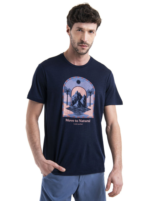 Icebreaker Merino 150 Tech Lite III T-Shirt Mountain Gateway Midnight Navy Herr - T-shirts & Linnen