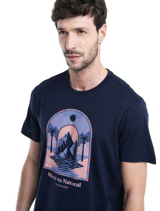 Icebreaker Merino 150 Tech Lite III T-Shirt Mountain Gateway Midnight Navy Herr - T-shirts & Linnen