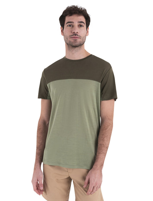 Icebreaker 125 Cool-Lite™ Merino Blend Sphere III T-Shirt Colour Block Lichen/Loden Herr - T-shirts & Linnen