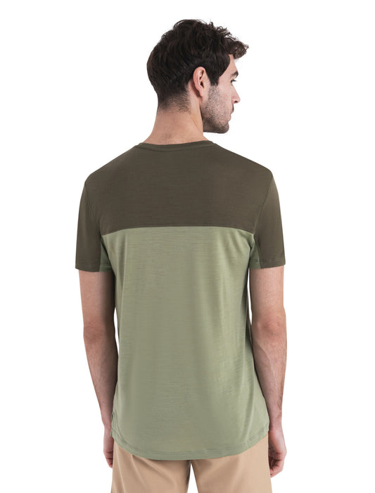 Icebreaker 125 Cool-Lite™ Merino Blend Sphere III T-Shirt Colour Block Lichen/Loden Herr - T-shirts & Linnen