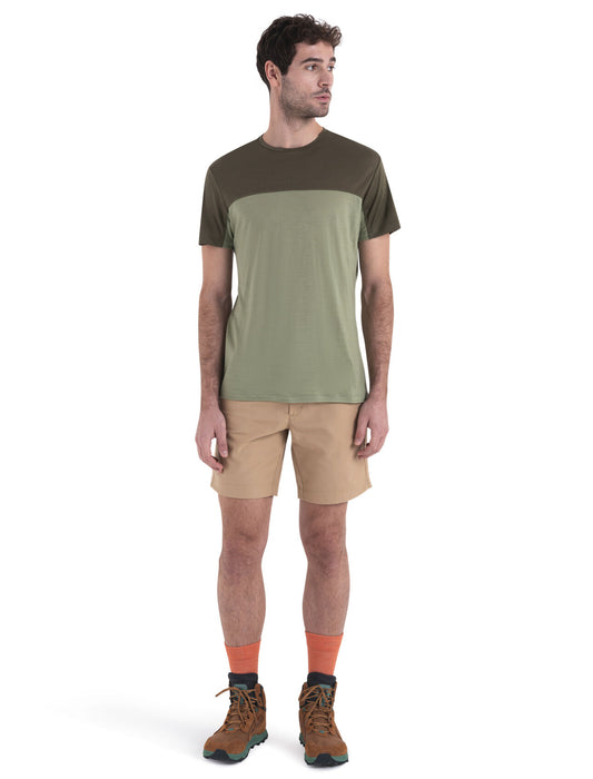 Icebreaker 125 Cool-Lite™ Merino Blend Sphere III T-Shirt Colour Block Lichen/Loden Herr - T-shirts & Linnen