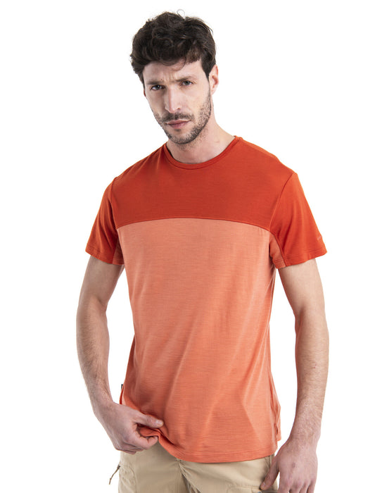 Icebreaker 125 Cool-Lite™ Merino Blend Sphere III T-Shirt Colour Block Ember/Molten Herr - T-shirts & Linnen