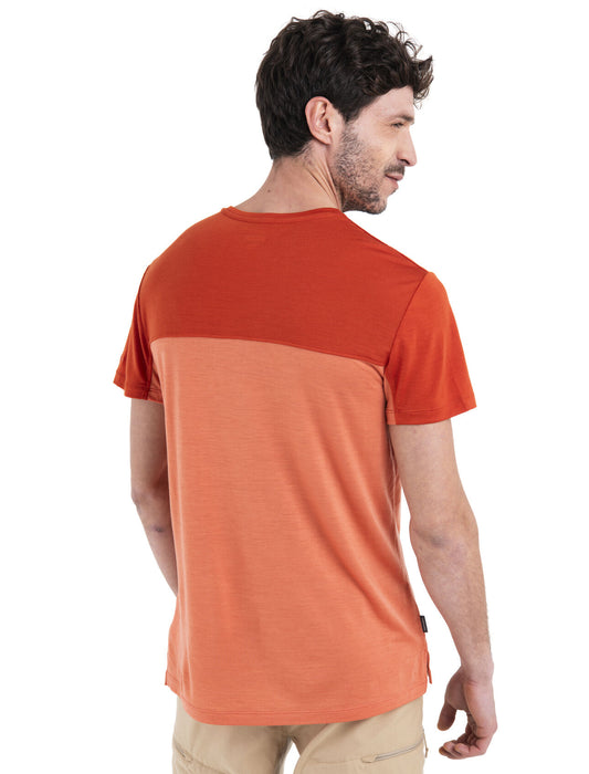 Icebreaker 125 Cool-Lite™ Merino Blend Sphere III T-Shirt Colour Block Ember/Molten Herr - T-shirts & Linnen