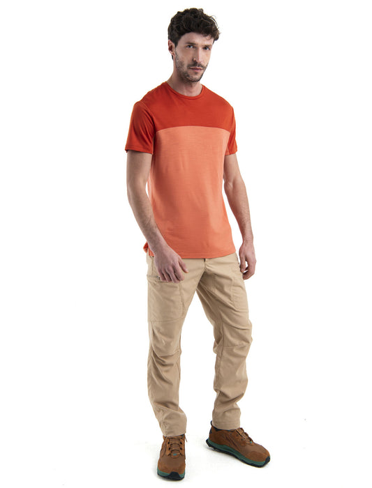 Icebreaker 125 Cool-Lite™ Merino Blend Sphere III T-Shirt Colour Block Ember/Molten Herr - T-shirts & Linnen