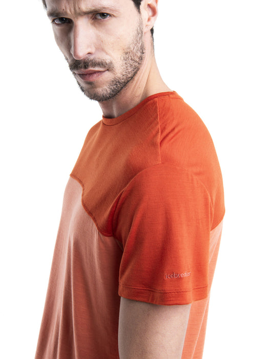 Icebreaker 125 Cool-Lite™ Merino Blend Sphere III T-Shirt Colour Block Ember/Molten Herr - T-shirts & Linnen