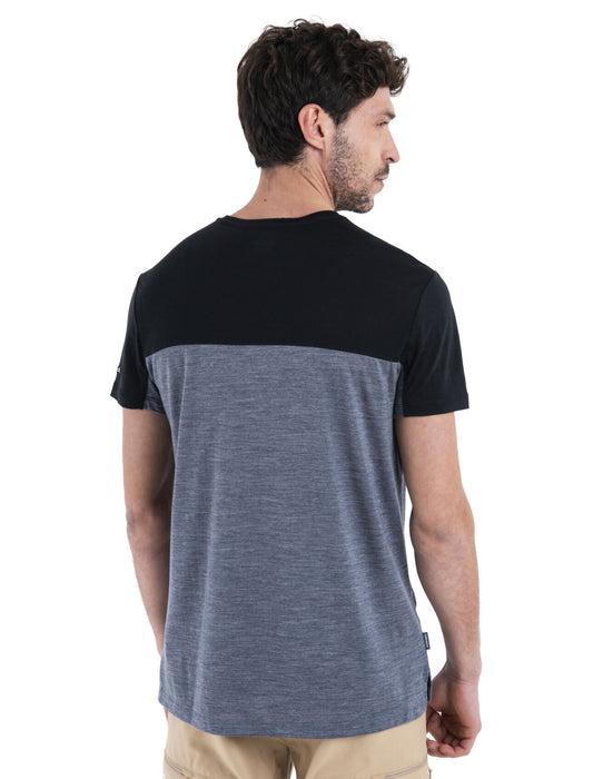 Icebreaker 125 Cool-Lite™ Merino Blend Sphere III T-Shirt Colour Block Graphite Heather/Black Herr - T-shirts & Linnen