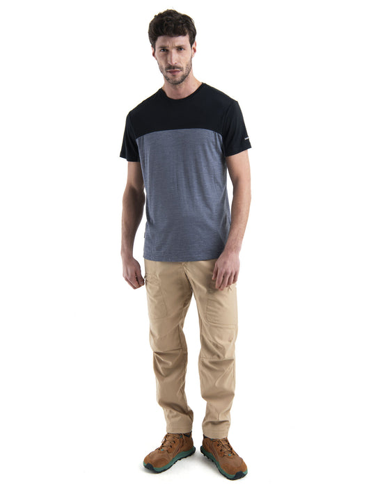 Icebreaker 125 Cool-Lite™ Merino Blend Sphere III T-Shirt Colour Block Graphite Heather/Black Herr - T-shirts & Linnen