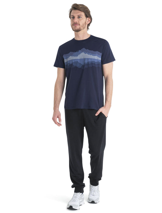 Icebreaker Merino Blend Core T-Shirt Cook Reflected Midnight Navy Herr - T-shirts & Linnen