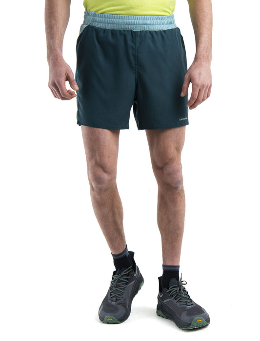 Icebreaker 125 ZoneKnit™ Merino Blend Speed 6" Shorts Fathom Green/Cloud Ray Herr - Shorts