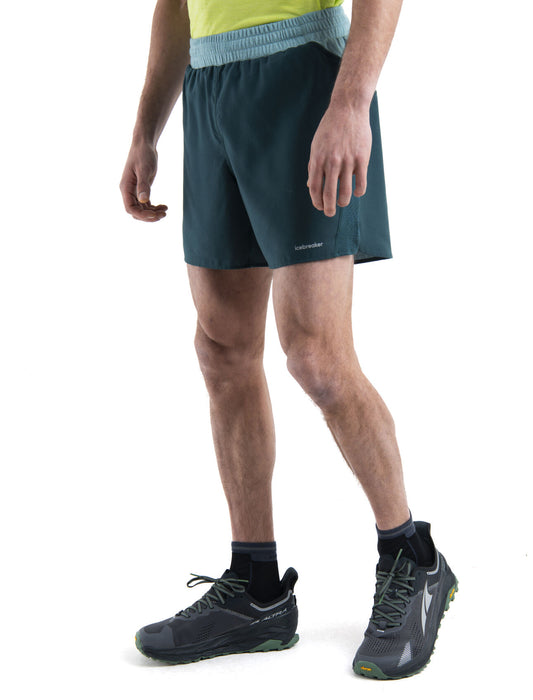 Icebreaker 125 ZoneKnit™ Merino Blend Speed 6" Shorts Fathom Green/Cloud Ray Herr - Shorts