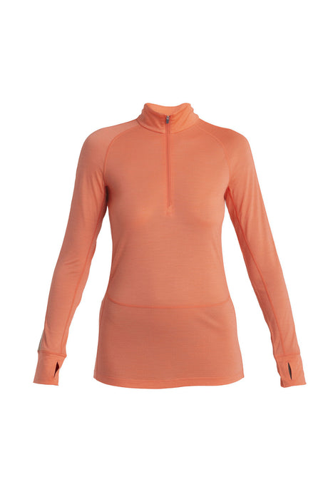 Icebreaker 125 ZoneKnit™ Merino Blend Long Sleeve Half Zip Thermal Top  Tang/Praline Dam - Underställ Dam