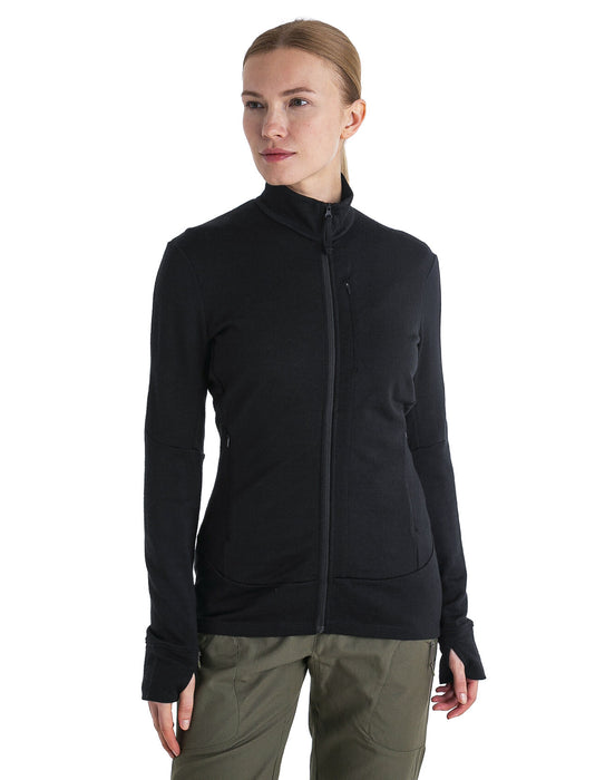 Icebreaker Merino 260 Quantum IV Long Sleeve Zip Top  Black Dam - Tröjor Dam