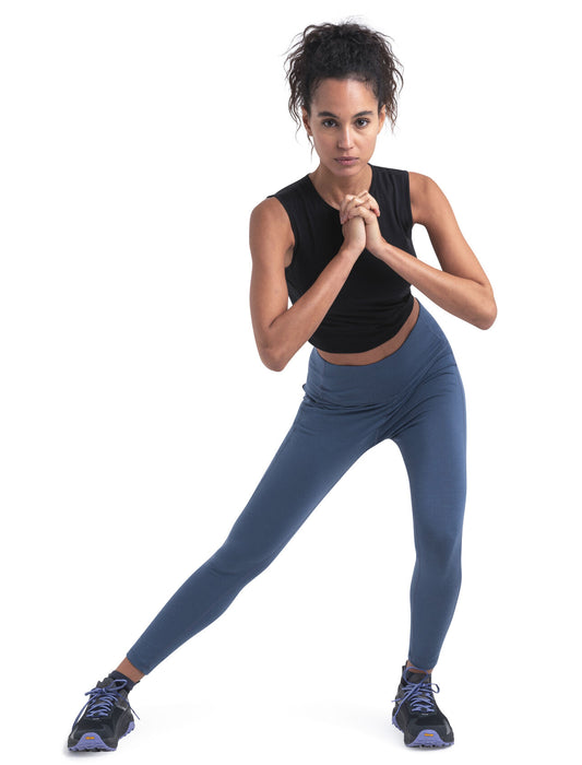 Icebreaker 125 ZoneKnit™ Merino Blend Energy Wind Cropped Bra-Tank  Black Dam - Underkläder Dam