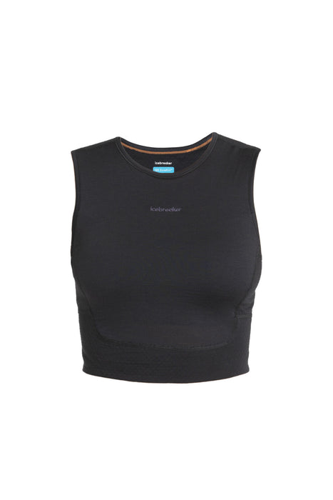 Icebreaker 125 ZoneKnit™ Merino Blend Energy Wind Cropped Bra-Tank  Black Dam - Underkläder Dam