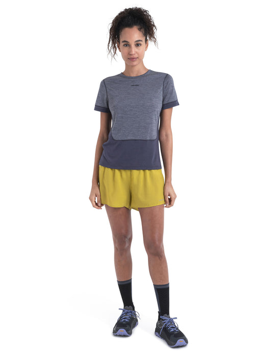 Icebreaker 125 ZoneKnit™ Merino Blend Energy Wind T-Shirt  Graphite/Graphite Heather Dam - T-shirts & Linnen Dam