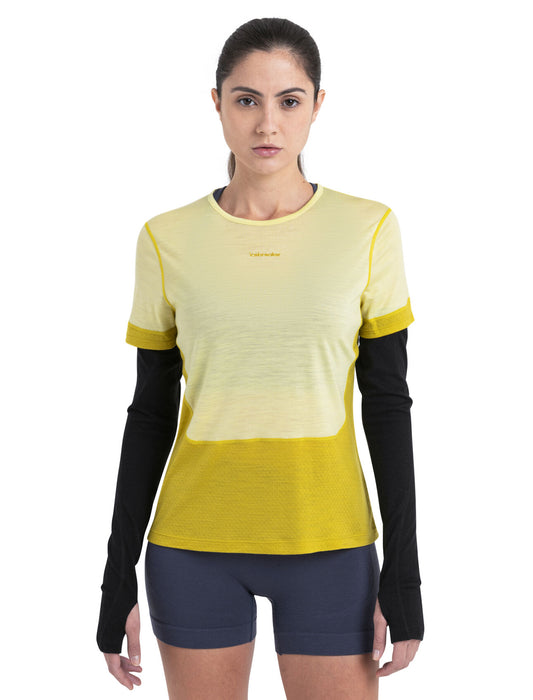 Icebreaker 125 ZoneKnit™ Merino Blend Energy Wind T-Shirt  Lux/Lucid Dam - T-shirts & Linnen Dam