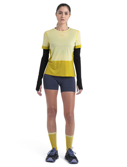 Icebreaker 125 ZoneKnit™ Merino Blend Energy Wind T-Shirt  Lux/Lucid Dam - T-shirts & Linnen Dam