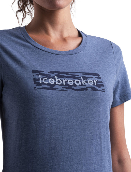 Icebreaker Merino Blend Central Classic T-Shirt Glacial Flow Logo  Dawn Dam - T-shirts & Linnen Dam