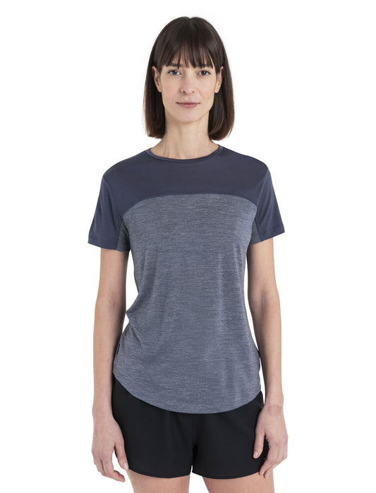 Icebreaker 125 Cool-Lite™ Merino Blend Sphere III T-Shirt Colour Block  Graphite Heather/Graphite Dam - T-shirts & Linnen Dam