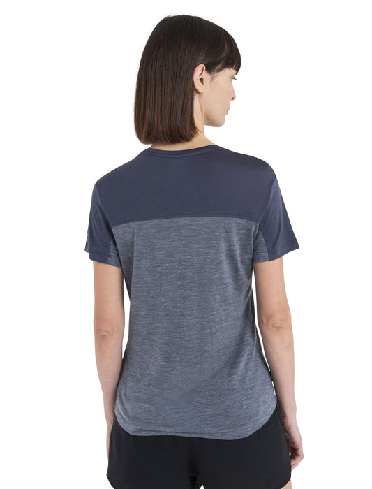 Icebreaker 125 Cool-Lite™ Merino Blend Sphere III T-Shirt Colour Block  Graphite Heather/Graphite Dam - T-shirts & Linnen Dam