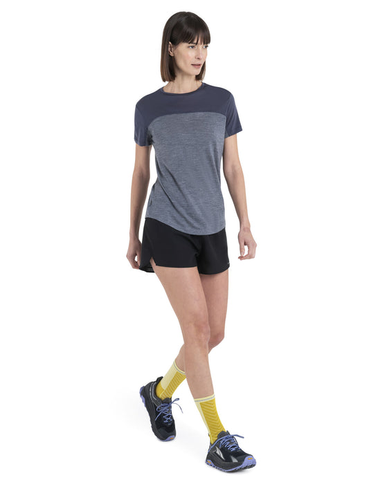 Icebreaker 125 Cool-Lite™ Merino Blend Sphere III T-Shirt Colour Block  Graphite Heather/Graphite Dam - T-shirts & Linnen Dam