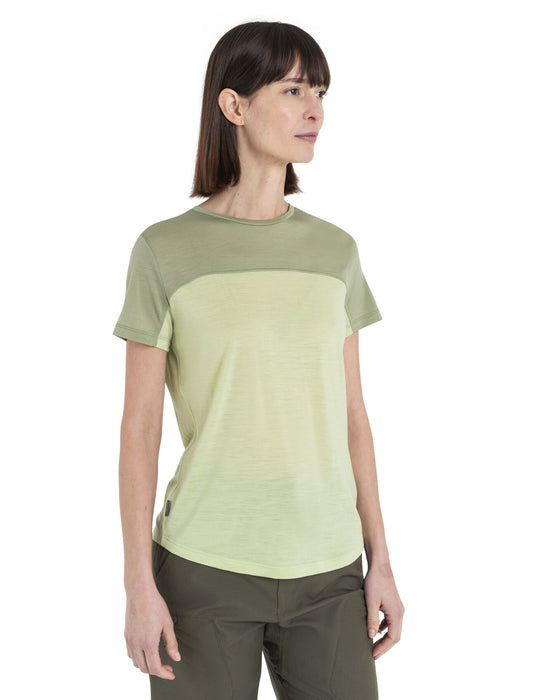 Icebreaker 125 Cool-Lite™ Merino Blend Sphere III T-Shirt Colour Block  Glazen/Lichen Dam - T-shirts & Linnen Dam