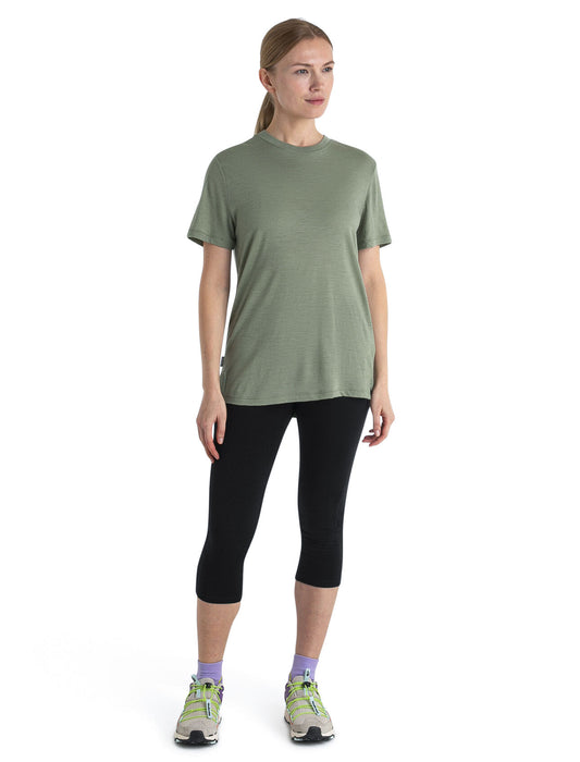 Icebreaker Merino 150 Tech Lite III Relaxed T-Shirt  Lichen Dam - T-shirts & Linnen Dam