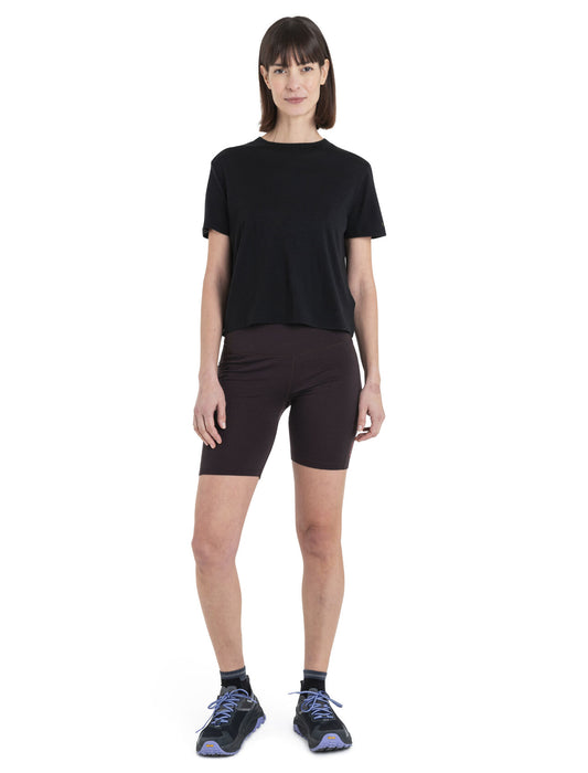 Icebreaker Merino 150 Tech Lite III Crop T-Shirt  Black Dam - T-shirts & Linnen Dam