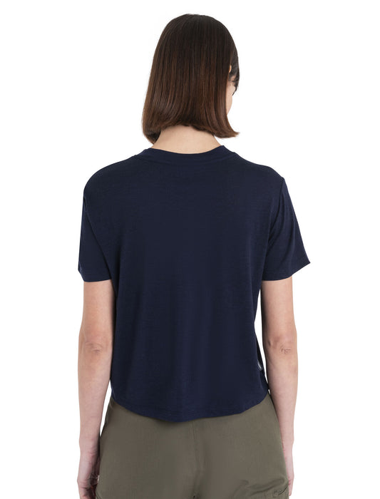 Icebreaker Merino 150 Tech Lite III Crop T-Shirt  Midnight Navy Dam - T-shirts & Linnen Dam