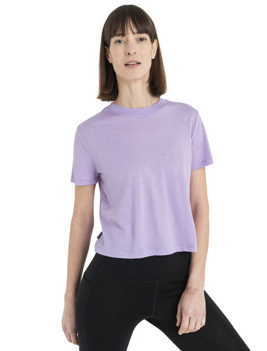 Icebreaker Merino 150 Tech Lite III Crop T-Shirt  Purple Gaze Dam - T-shirts & Linnen Dam