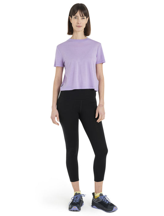 Icebreaker Merino 150 Tech Lite III Crop T-Shirt  Purple Gaze Dam - T-shirts & Linnen Dam